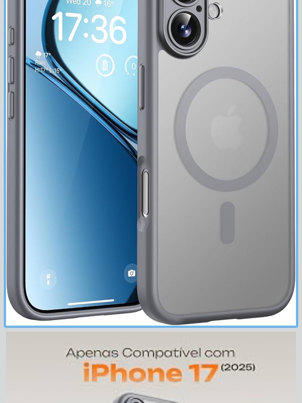 Apple iPhone 17 Gray Protective Case
